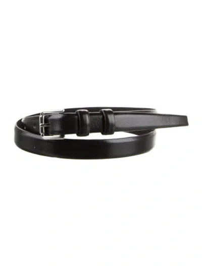 Pre-owned Max Mara Skinny Leather Belt W/ Tags In Black