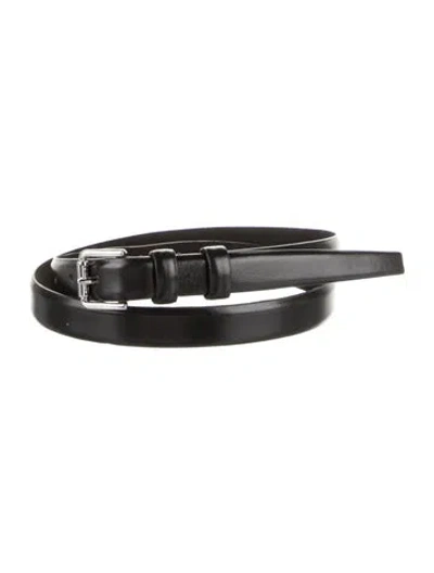 Pre-owned Max Mara Skinny Leather Belt W/ Tags In Black