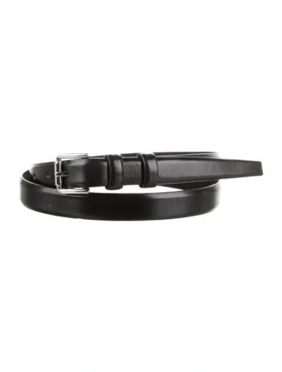 Pre-owned Max Mara Skinny Leather Belt W/ Tags In Black