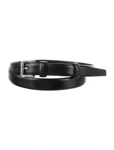 Pre-owned Max Mara Skinny Leather Waist Belt In Black