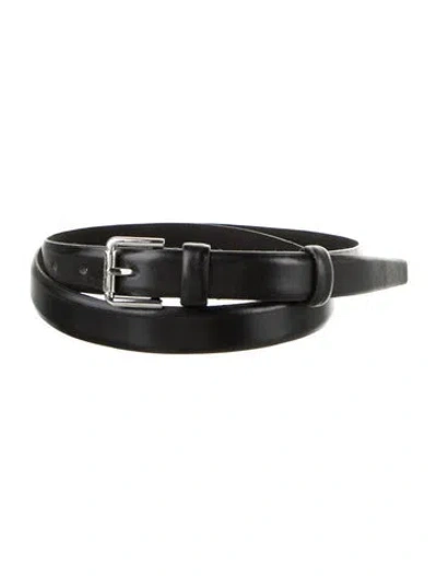 Pre-owned Max Mara Skinny Leather Waist Belt In Black
