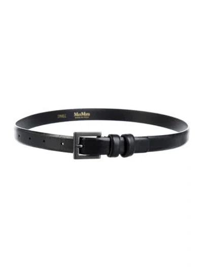 Pre-owned Max Mara Skinny Leather Waist Belt In Black