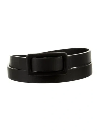 Pre-owned Max Mara Skinny Leather Waist Belt In Black