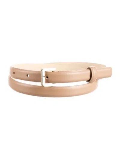 Pre-owned Max Mara Skinny Leather Waist Belt In Neutrals