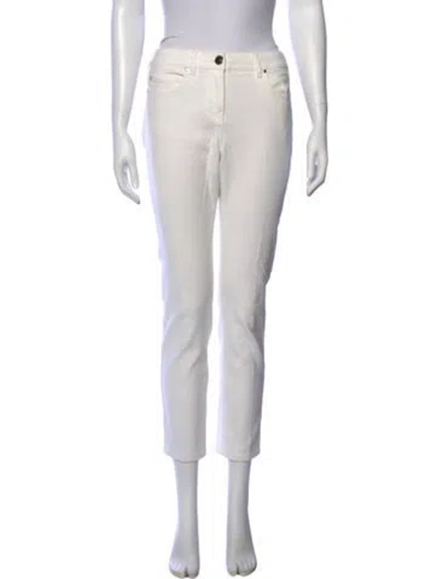 Pre-owned Max Mara Skinny Leg Pants In White