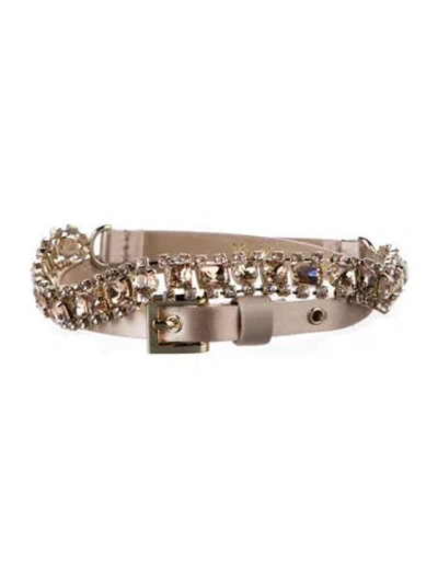 Pre-owned Max Mara Skinny Satin Waist Belt In Neutrals
