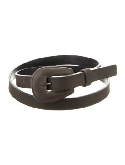 Pre-owned Max Mara Skinny Suede Belt In Brown