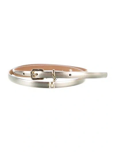 Pre-owned Max Mara Skinny Waist Belt In Gold
