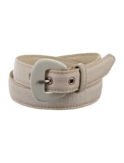 Pre-owned Max Mara Skinny Waist Belt In Neutrals