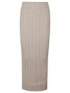 Max Mara Seta Wool And Cashmere Knit Skirt In Beige