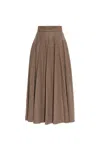 Max Mara Bellico Wool Maxi Skirt In Brown