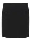 Max Mara Studio Black Triacetate Blend Pagine Mini Skirt In Black