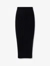 Max Mara Seta High Waist Ribbed-knit Skirt In Black
