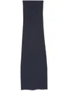 Max Mara Ribbed Detail High-waisted Long Skirt In Blue