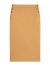 Max Mara Woman Midi Skirt Camel Size 10 Cotton In Brown