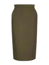 Max Mara Gonna Cognac In Green