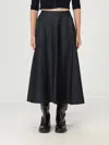 Max Mara Wide-fit Cotton Blend Skirt In Blue