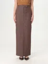 Max Mara Women's Pianosa - Denim-effect Cotton Skirt In Brown