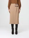 Max Mara Curzio Camel Midi Skirt In Neutral