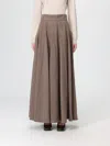 Max Mara Wide Hazelnut-colored Skirt In Wool Felt In Gray