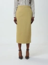 Max Mara Mustard-coloured Pencil Skirt In Cotton In Mustard