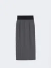 Max Mara Skirt With A High-cut Elasticated Waist In Gray