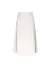 Max Mara Mid-length A-line Knitted Skirt With Subtle Side Slits In White