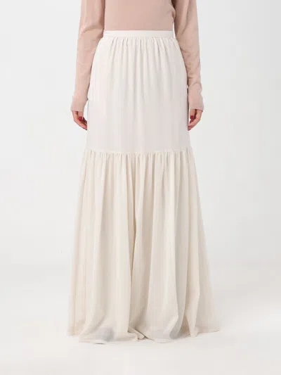 Max Mara Woman Maxi Skirt Cream Size 10 Virgin Wool In Multicolor