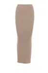 Max Mara Seta Wool And Cashmere Knit Skirt In Beige