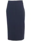 Max Mara High Waist Midi Skirt In Blue