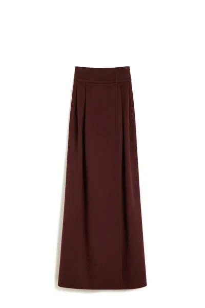 Max Mara High Waisted Pleated Maxi Skirt In Brown
