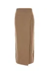 Max Mara Lvr Exclusive Wool Blend Knit Midi Skirt In Brown