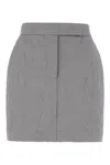 Max Mara Grey Wool Mini Skirt In Light Gray