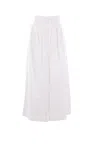 Max Mara Wide White Gabardine Skirt In Optical White
