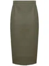Max Mara Gonna Cognac In Verde Oliva