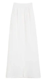 Max Mara High-waisted Pleated Maxi Skirt With Subtle Back Slit In White