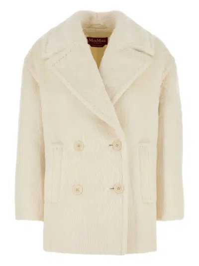 Max Mara Cappotto Slam In Eco Pelliccia Bianca  Donna In White
