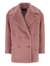 Max Mara Cappotto Slam In Eco Pelliccia Rosa Donna In Rosa