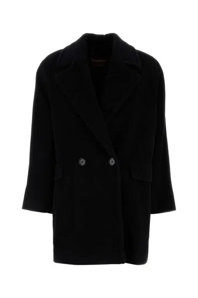 Max Mara Slate Wool Molo Coat In Black