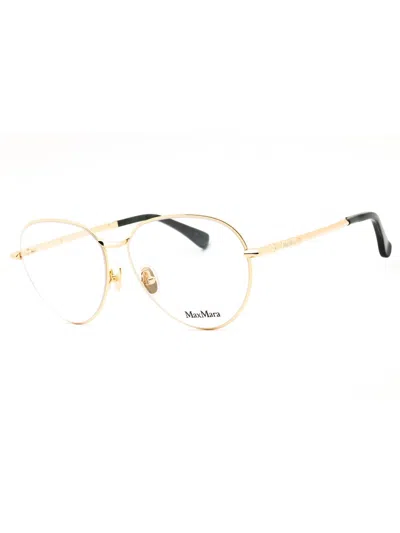 Max Mara Sleek Aviator Eyeglasses For Women - Mm5178 Style In Gold