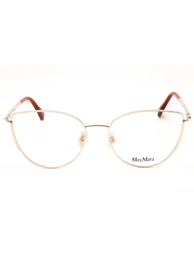 Max Mara Sleek Cat Eye Eyeglasses For Women In Gold