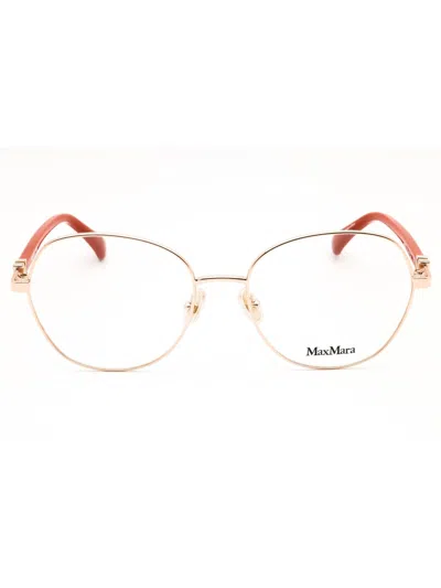 Max Mara Sleek Round Eyeglasses For Women In Gold