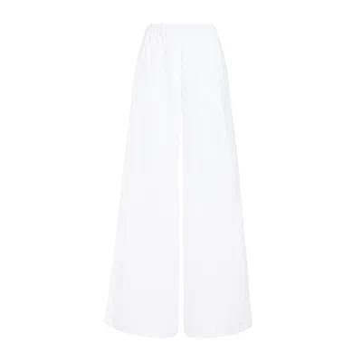 Max Mara Sleek White Cotton Poplin Pants For Women