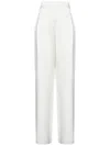 Max Mara Sleek White Trousers With Tailored High Waist In White