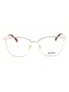 Max Mara Sleek Women's Rectangular Eyeglasses In Gold