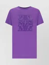 Max Mara Sleeve Detail Crew Neck Graphic Print Top In Purple