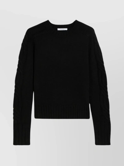 Max Mara Sleeve Profile Cable Knit Sweater In Black