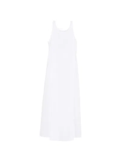 Max Mara Sleeveless A-line Midi Dress In White