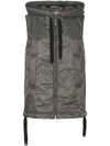 Max Mara Sleeveless Anthracite Jacket With Hood And Quilted Texture In Gray