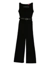 Max Mara Sleeveless Belted Jumpsuit In Black